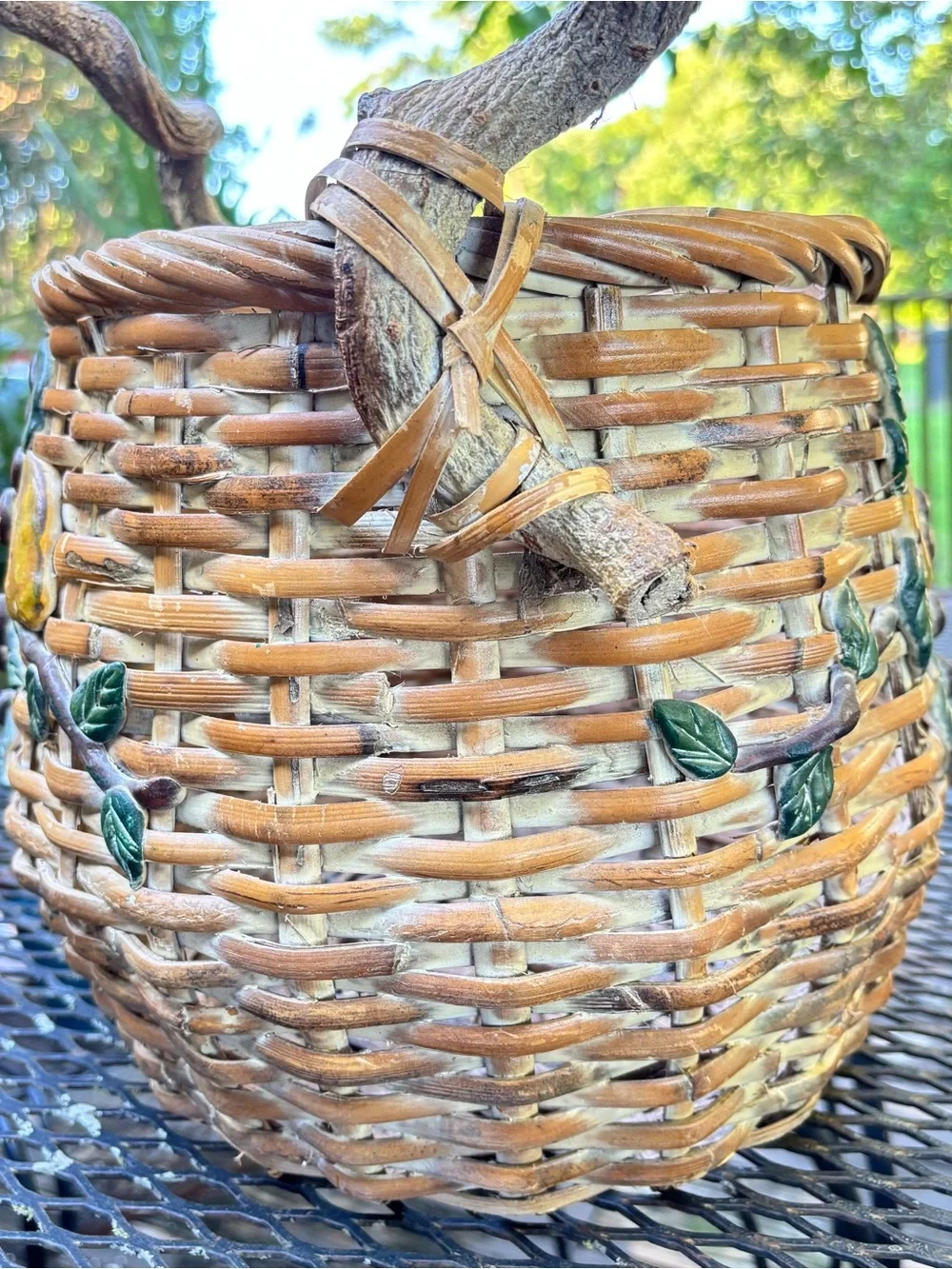 Vintage handwoven wicker